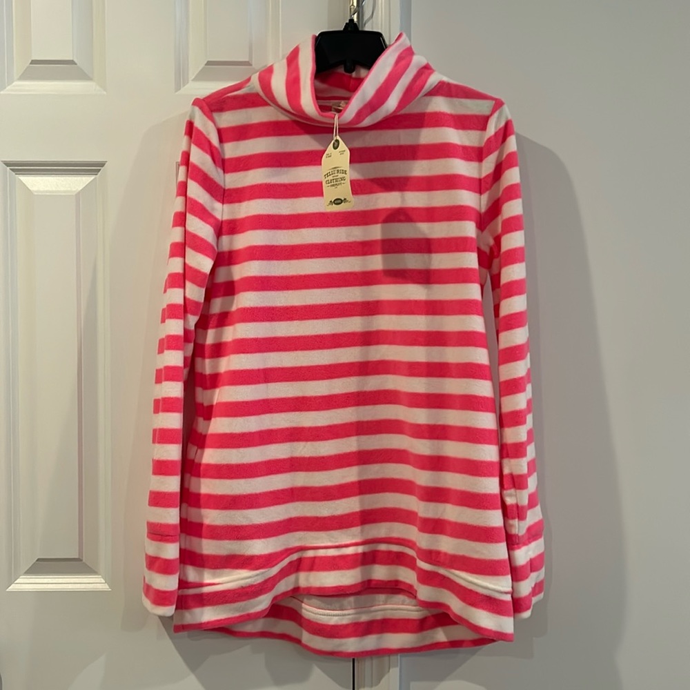NWT Telluride Clothing Co. Pink & White Stripped Long Sleeve Fleece